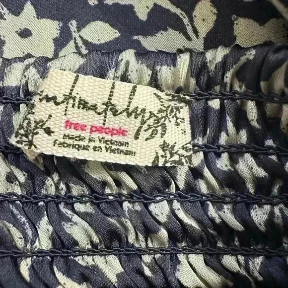 Free People On Our Radar Slip Dress Navy Combo size Medium - Picture 7 of 8